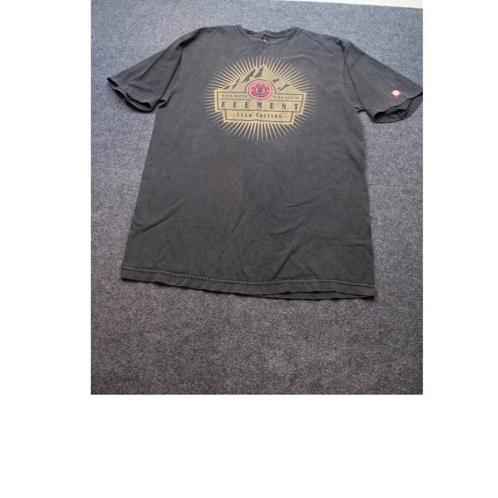 Element Team Edition Graphic T-Shirt Mens Large Black Organic Cotton Skate Tee